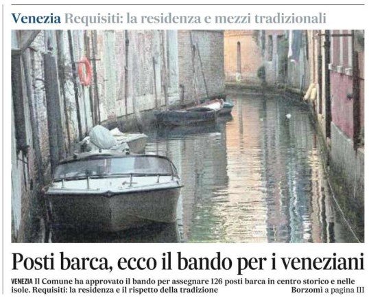 Posti barca arrivano 29 nove 18