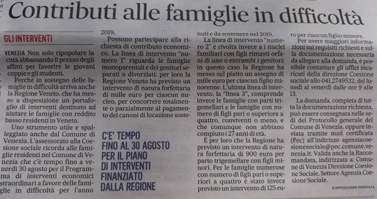Contributi famiglie
